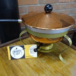 Vintage Globe-Ware kopparvärmningsset med häfte