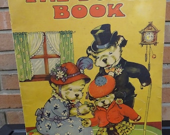 Vintage 1940 Saalfield 'The Doggy Book': Anthropomorphic Dog & Cat Children's Book