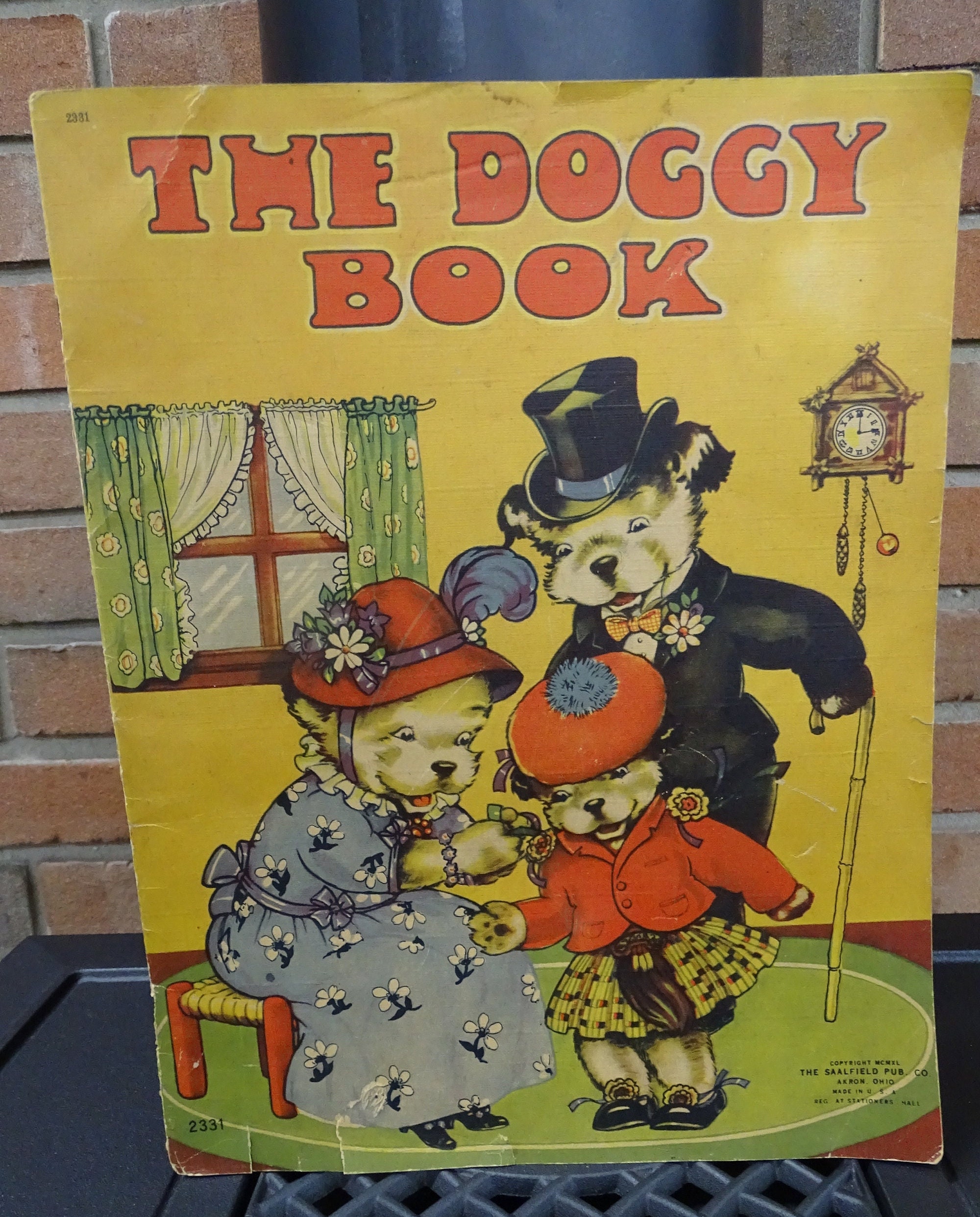 Vintage 1940 Saalfield 'the Doggy Book': Anthropomorphic Dog & Cat