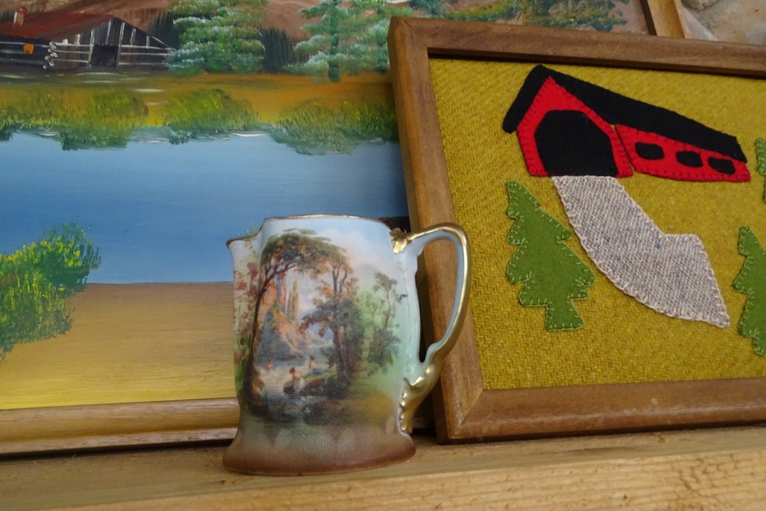 Antique Royal Bayreuth Tapestry Creamer: the Bathers, Bavarian