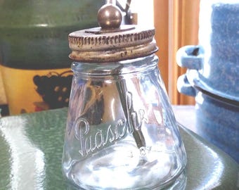 Flacon en verre aérographe Paasch vintage de 3 oz avec bouchon original