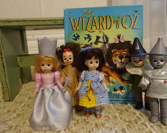 Vintage Zauberer von Oz Madame Alexander Mini Doll Sammlung und Buch Zauberer von Oz Set Dorothy Lowe Blechmann Vogelscheuche gute Hexe Buch Etsy