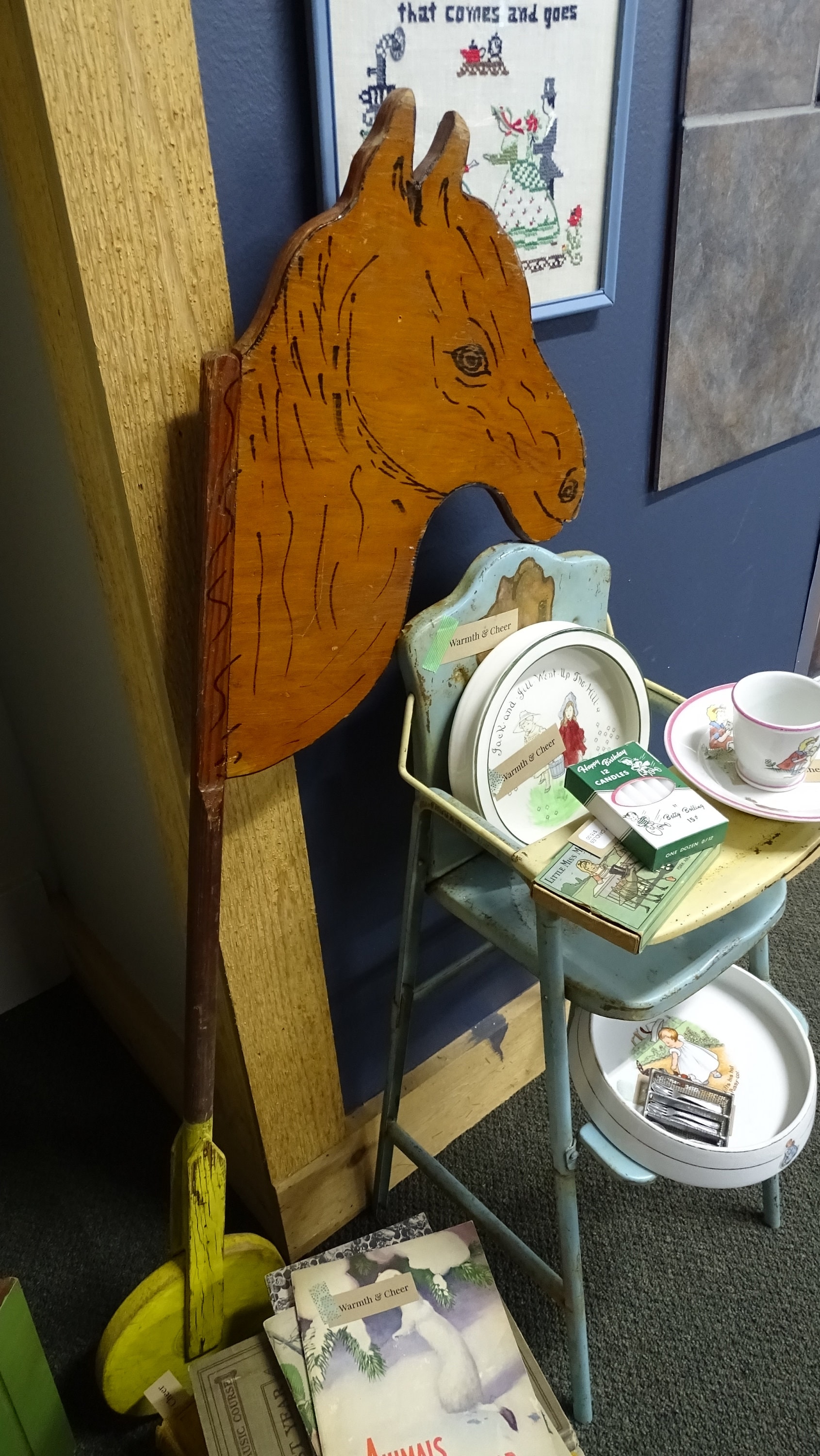 Vintage Hand Made Wooden Hobby Horse With Single Wheel Retro Etsy