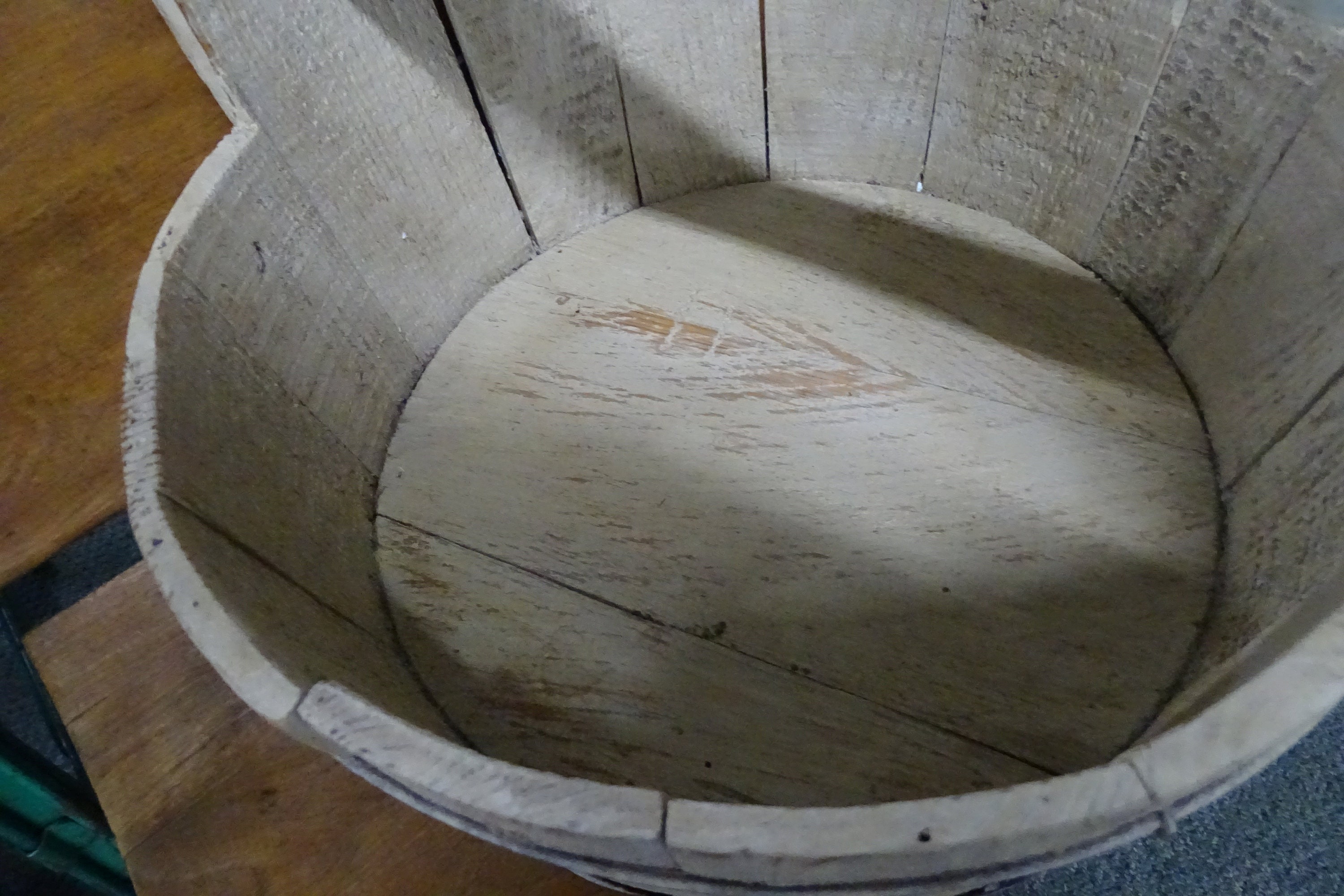 Vintage Wood Stave Half Bucket with Full Handle Vintage Etsy