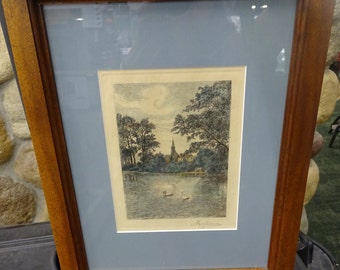 Åke HOLM Signed Linocut 