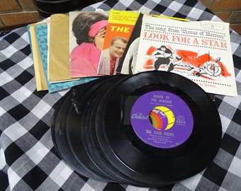 Vintage 45 platenkavel – gemengde artiesten Columbia Mercury Liberty – 7" vinylplaten jukebox ambachtelijke partij