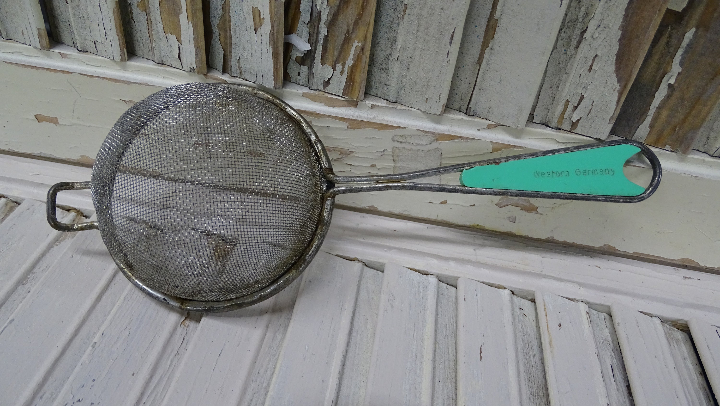Vintage German Green Handled Strainer Bakelite handled Etsy