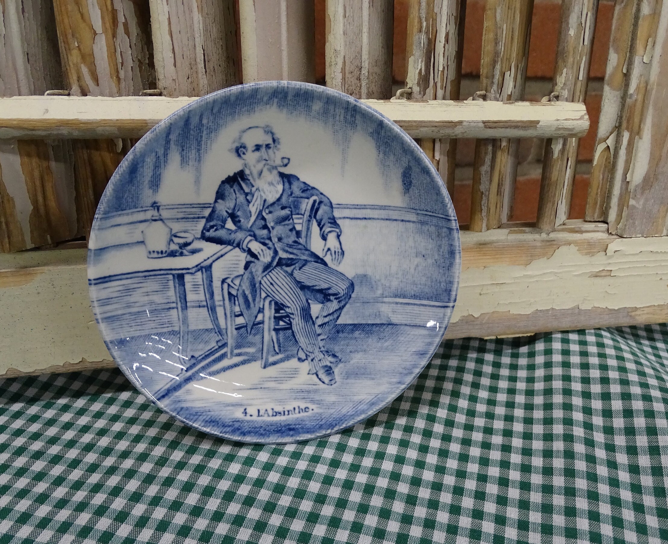 GRAND ANCIEN PLAT EN FAIENCE DE DELFT ? 18eme ou 19eme décors fleuri 35