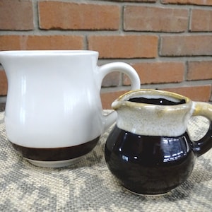 Vintage Milchkännchen / Milchkännchen Set: Bryan Porzellan, weiß & braun