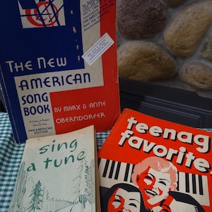 Mid-Century Song Books, Vintage Song Books for Group Singing, Sing a tune, teenage favorites, The New American Song Book, Choral Ephemera