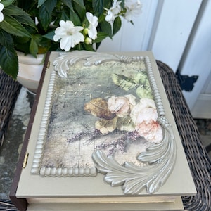 Handcrafted Decoupage Wooden Box: Vintage Roses Keepsake Storage