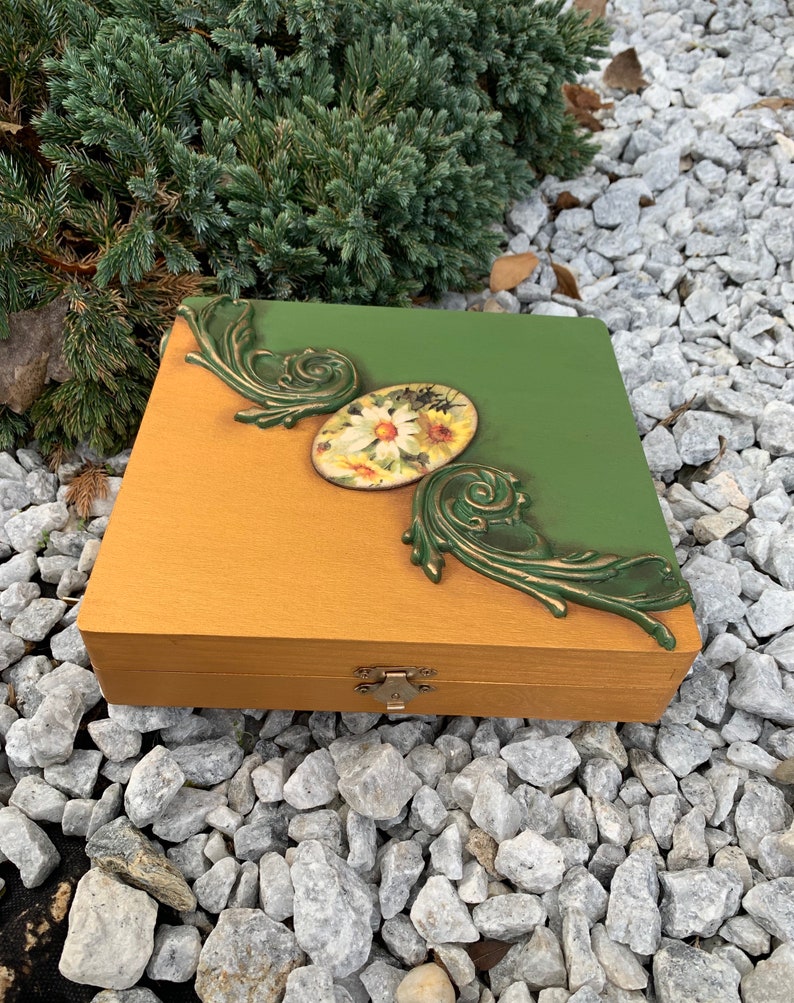 Decoupage Wooden Box Decorative Keepsake Box Storage Etsy