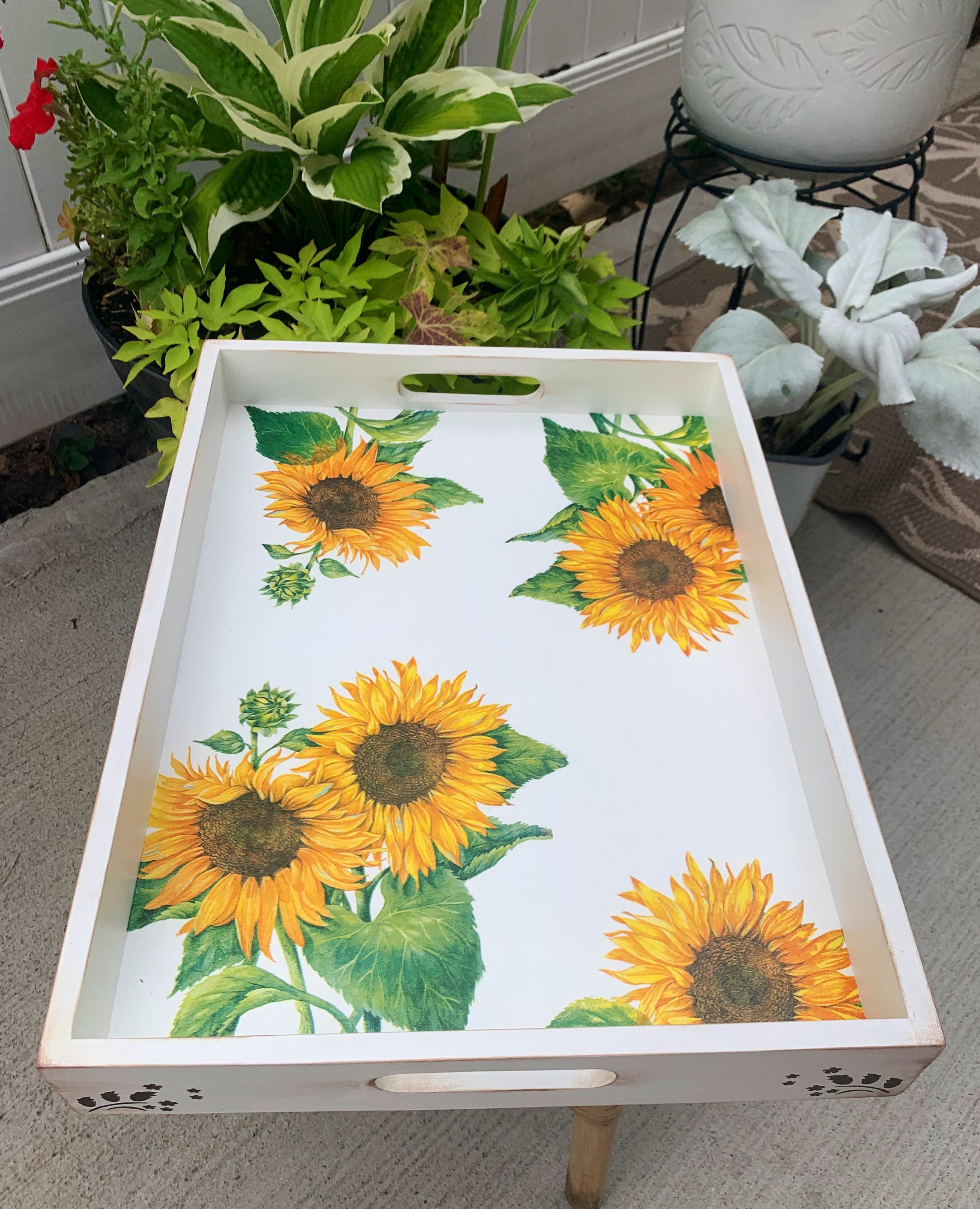 Handcrafted Serving Tray Decoupage Tray Decorative Tray Etsy