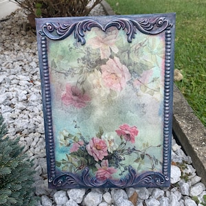 Handcrafted, rustic canvas decoupage, wall decor, decoupage wall hanging, decorative wall art , unique gift, wall accent