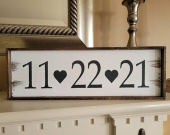 Anniversary SignPersonalized Wedding Date SignWedding GiftShower GiftAnniversary Gift