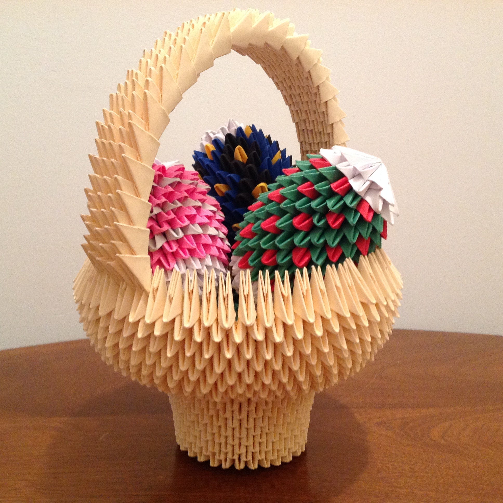 3D Origami Easter Egg Basket Etsy