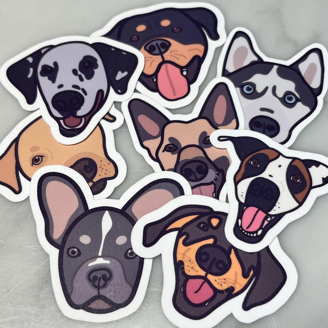 Okay Dog Sticker Happy Dog Stickers! Choose Your Breed!!! Glossy Vinyl Stickers - Etsy
