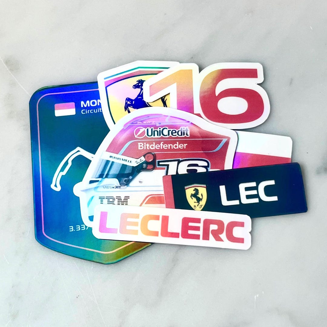 Charles Leclerc Set - 7 Waterproof Holographic Vinyl Stickers - Etsy