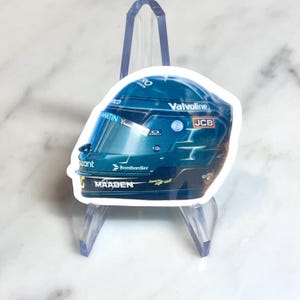 Lance Stroll Helm - Rennsaison auswählen: 2025 oder 2024 - Holographischer Vinyl-Aufkleber