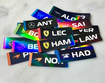 2025 Driver Tag Sticker - Select Your Driver!! Waterproof Holographic Vinyl