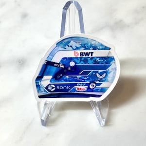 Pierre Gasly Helm - Rennsaison auswählen: 2025, 2024 - Holographischer Vinyl-Aufkleber