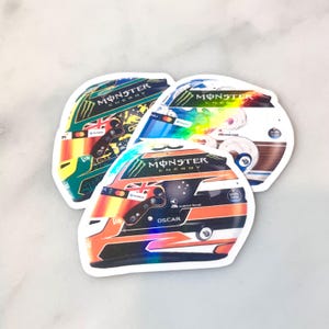 Variante del casco de Oscar Piastri: ¡Diseño de carrera selecto de 2025! Pegatinas de vinilo holográficas
