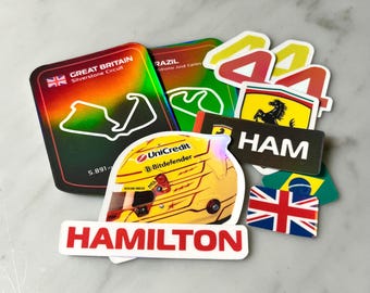 Lewis Hamilton 2025 Set -  10 Waterproof Holographic Vinyl Stickers