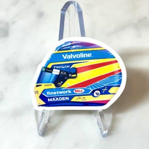 Fernando Alonso Helm - Rennsaison auswählen: 2025 oder 2024 - Holographischer Vinylaufkleber