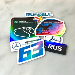 George Russel Set - 8 Holographische Vinyl-Sticker