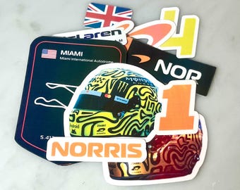 Lando Norris Set -  10 Waterproof Holographic Vinyl Stickers