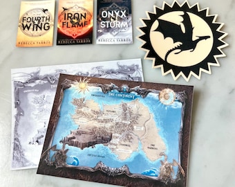 The Empyrean Series Sticker Set - Rebecca Yarros Book Covers, Maps and Emblem - Waterproof Glossy Vinyl