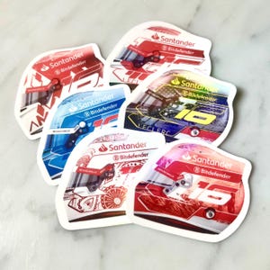 Charles Leclerc Helmet Variations - Select 2024 Race Design - Waterproof Holographic Vinyl Stickers