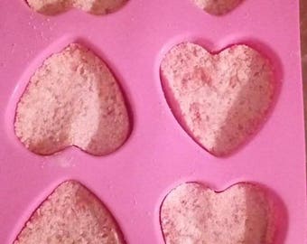 Heart shaped bath bombs