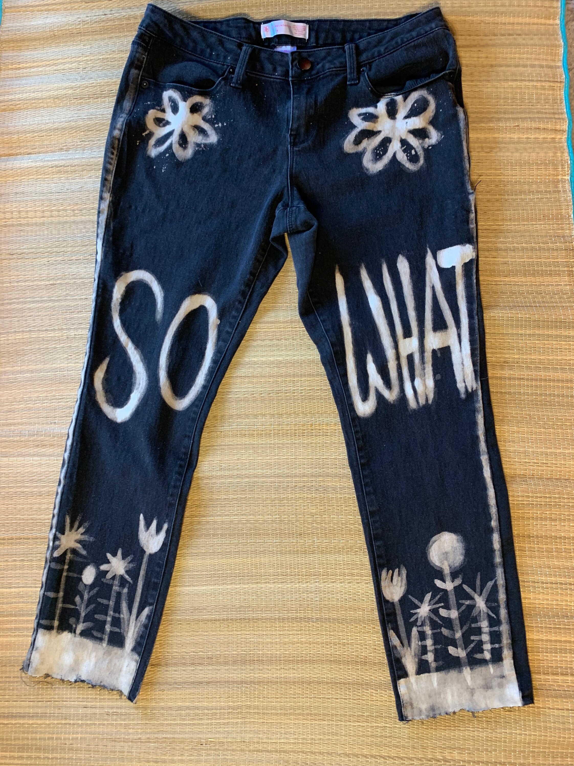 Hand Bleach Painted Jeans | so What | Dance in the Madness Hand Bleach Painted Jeans | so What | Dance in the Madness