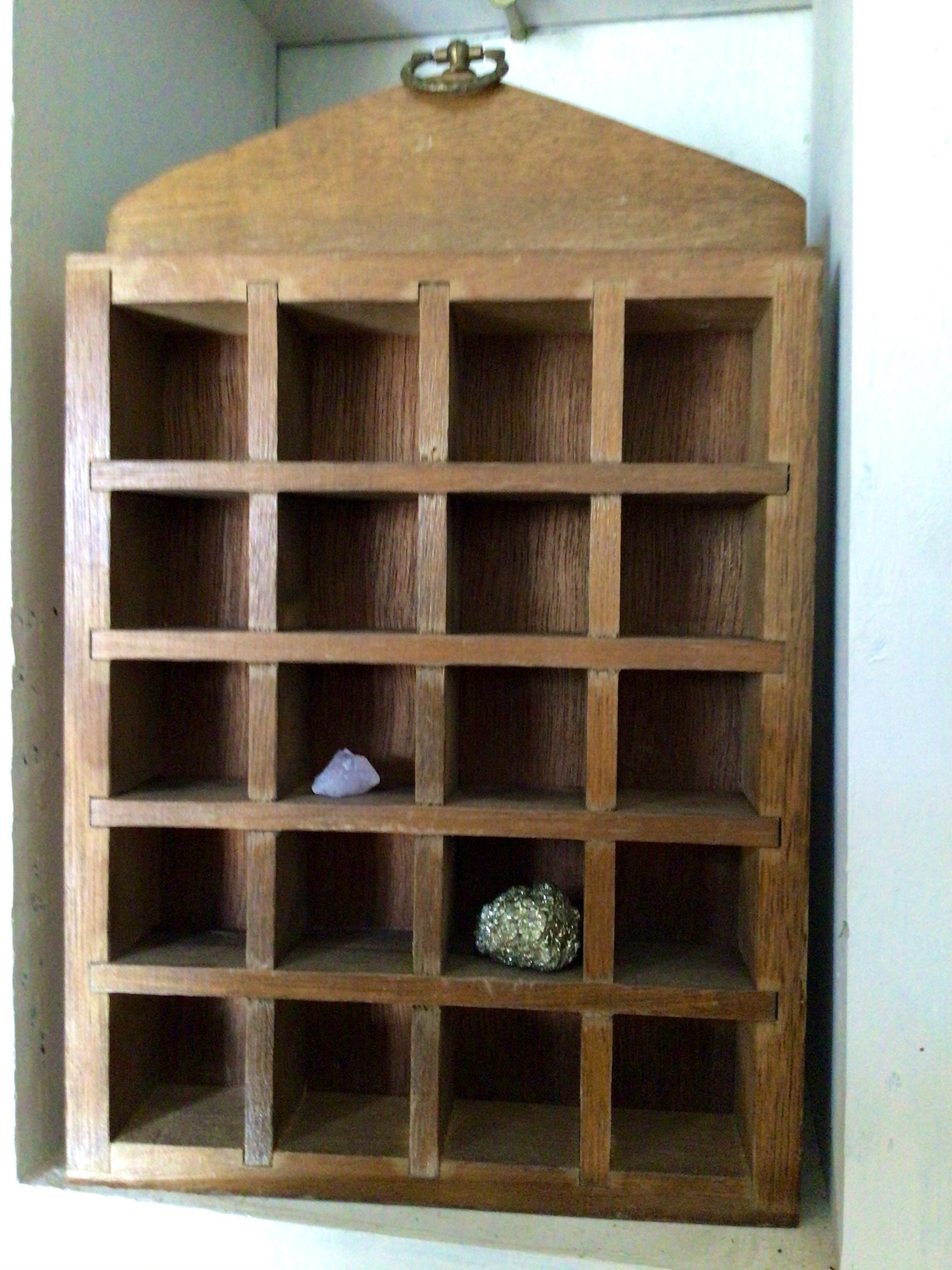 Display Case Crystal Shelf Organizer Wood Shelf Wall Etsy