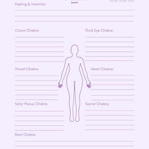 Downloadable Chakra Body Scan Journal PDF