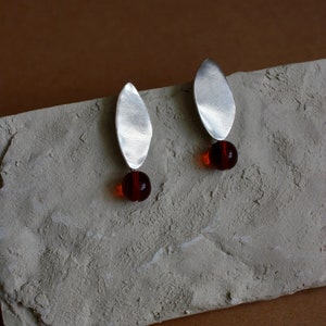 Sterling Silver Geometric Dangle Statement Earrings / Handmade Jewelry image 3