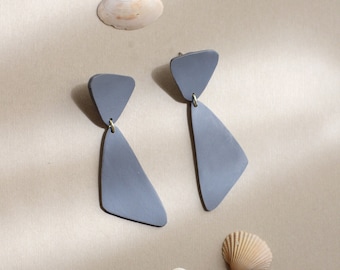 Geometric Statement Earrings / Polymer Clay Jewelry / Long Lightweight Earrings  / Minimalist Design