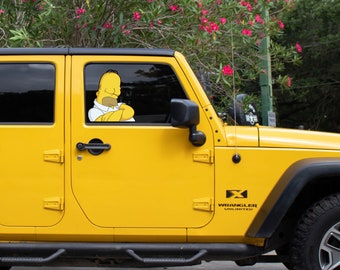 Sleeping Homer - Sticker - Perforated - Decal - Funny