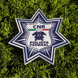 Large - 18x18 - Policia Federal Sticker Star - CNR - Mexico - Federales