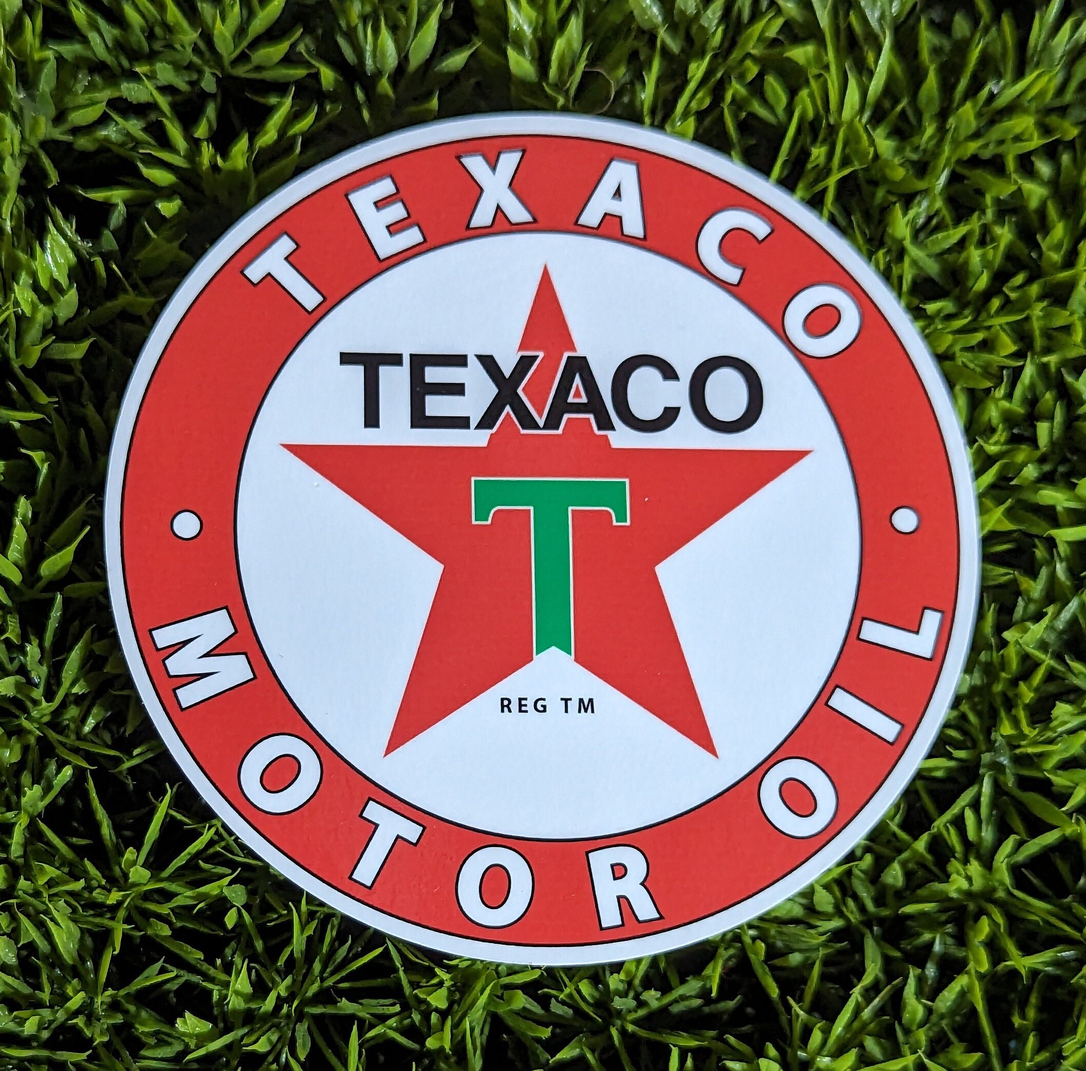 Texaco Gasoline and Motor Oil Premium Vinyl Decal / Sticker 2-Pack