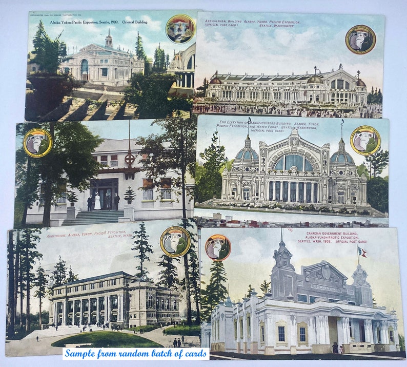 Seattle 1909 World's Fair UNPOSTMARKED cartes postales anciennes sélection aléatoire de sacs à saisir Exposition Alaska-Yukon-Pacifique image 4