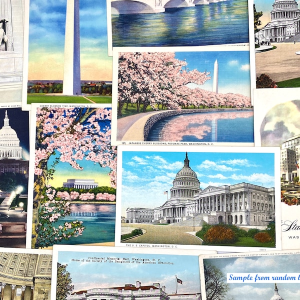 Washington D.C. UNPOSTMARKED vintage postcards (Grab bag random selection)