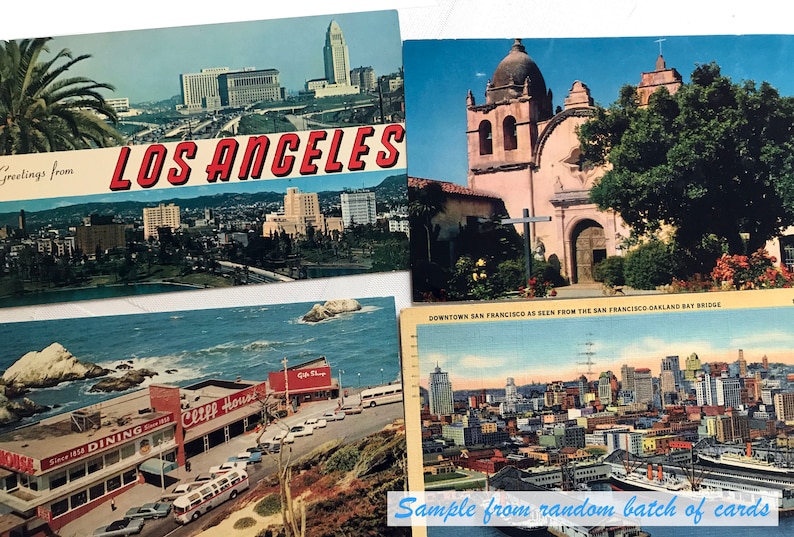 25 antique and vintage postcards random lot from the 1920s through '80s. Genuine originals, various states & U.K. afbeelding 9