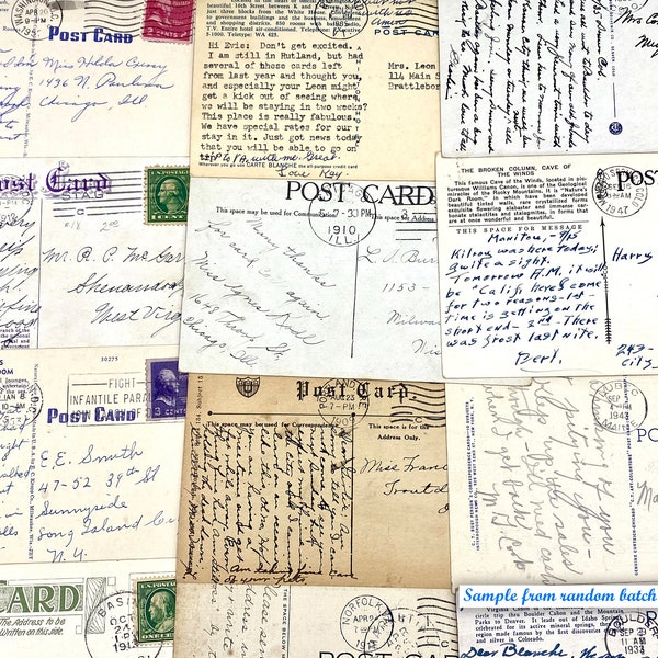 Vintage POSTMARKED postcards (1900s-1950s)