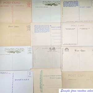 May include: A collection of vintage postcards with the text "Post Card" printed on each. The postcards are all blank and ready to be written on.