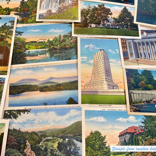 North Carolina UNPOSTMARKED vintage postcards (Grab bag random selection)