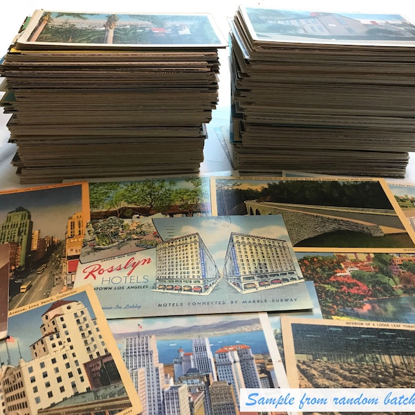 25 antique and vintage postcards - random lot from the 1920s through '80s. Genuine originals, various states & U.K.