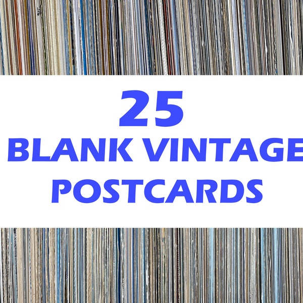 25 BLANK vintage postcards