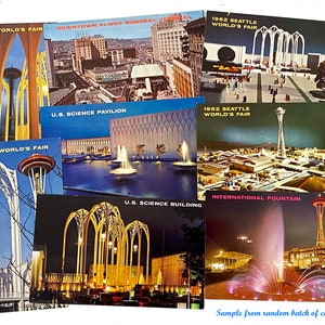 1962 Seattle World's Fair postcards UNPOSTMARKED - vintage Seattle (Random grab bag selection)